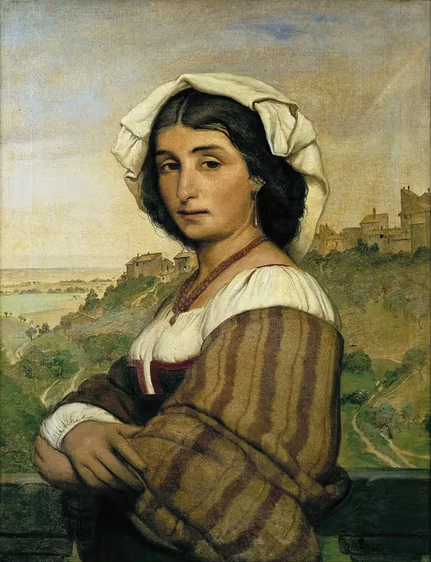 The model Stella. In the background, Ariccia — Ludvig Abelin Schou