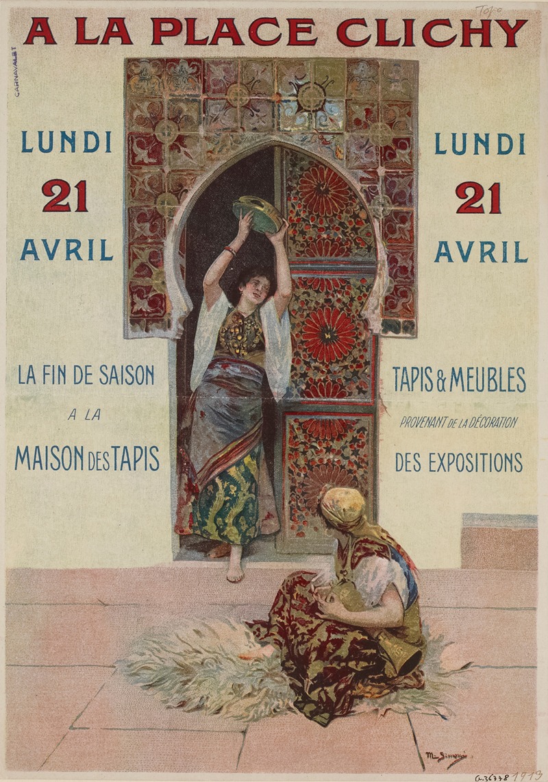 A la place Clichy by M. Simonin, 1913 — digital art print download