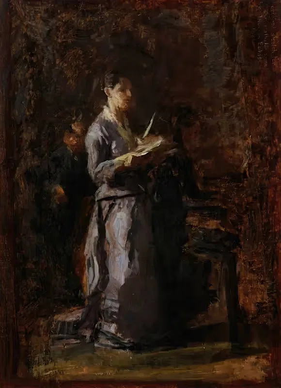 Study for 'Pathetic Song' by Thomas Eakins, 1881 — digital art print download