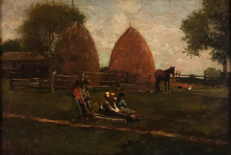 Сенокосы и дети by Уинслоу Хомер, 1874 — digital art print download