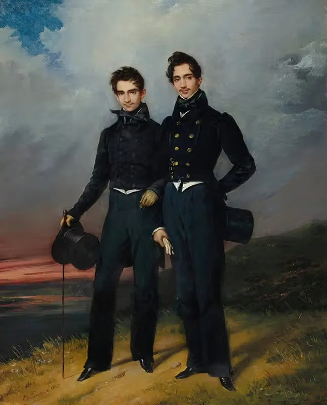 Portait of Two Young Men — Édouard-Henri-Théophile Pingret