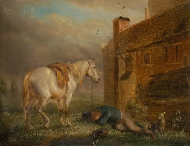 Спящий всадник и конь by Южен Жозеф Вербокховен, 1822 — digital art print download