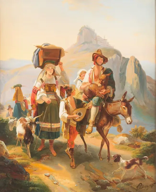 Shepherd family in the Abruzzo — Giuseppe Palizzi