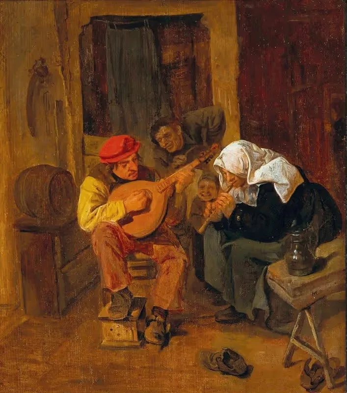 Интерьер с крестьянами, играющими музыку by Хармен Халс — digital art print download