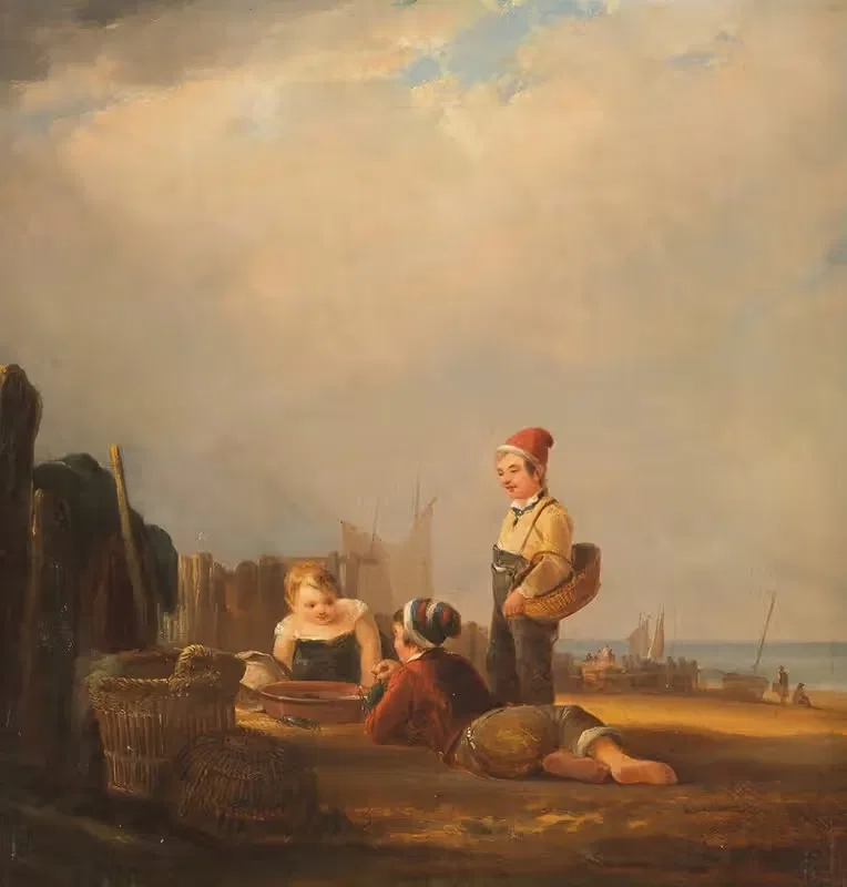 Young fisher playing with the catch — Rudolf Jordan