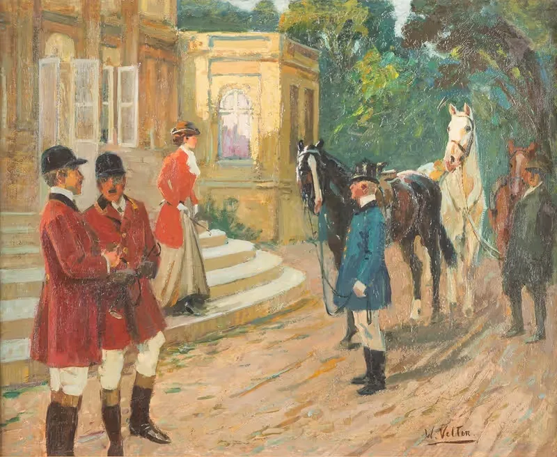 Leaving for the hunt by Wilhelm Velten — digital art print download