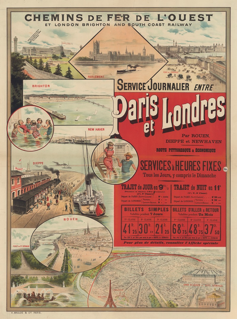 Service journalier entre Paris et Londres — A. Maulde et Cie