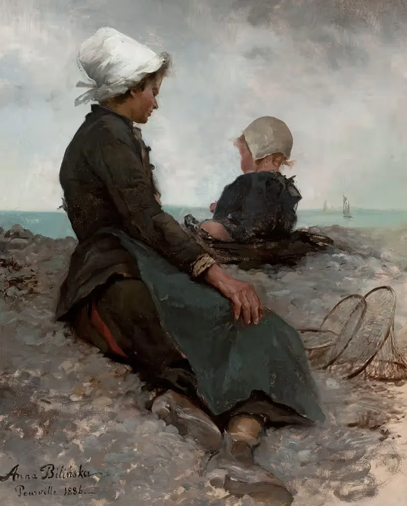 На побережье by Анна Билинская-Богданович, 1886 — digital art print download