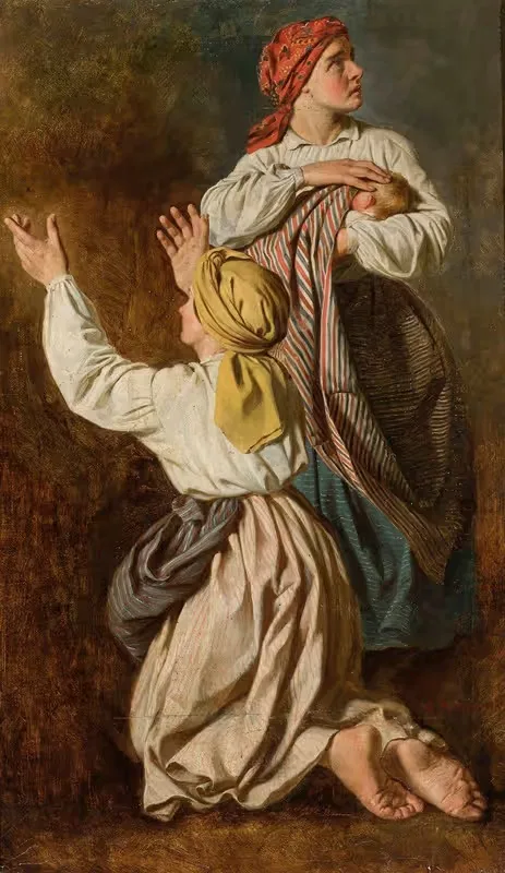 Women fleeing from the fire — Antoni Murzynowski