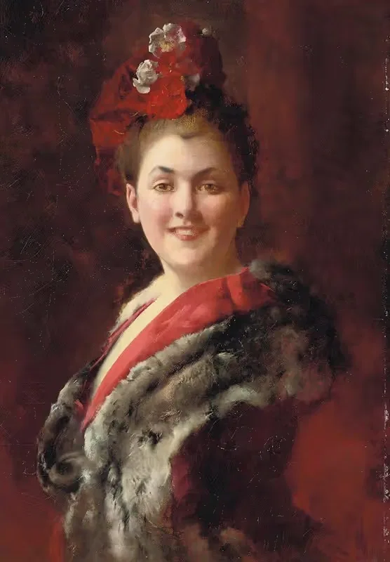 Дама в меховом плаще by Гюстав Жан Жаке — digital art print download