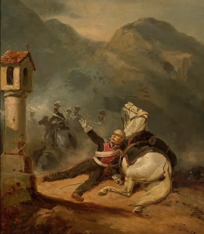 Раненый улан у придорожной часовни by Генрик Пиллати, 1853 — digital art print download