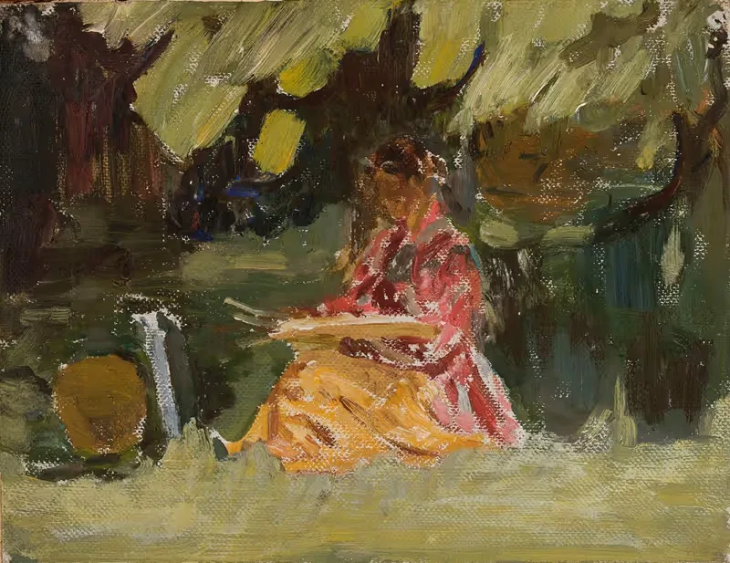 Художница Катажина Вахтер за работой by Ян Чянглиньский, 1910 — digital art print download