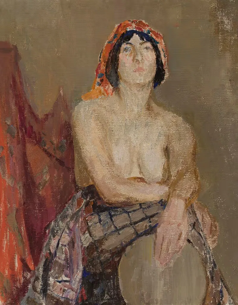 Этюд женской модели с барабаном by Ян Чянглиньский, 1911 — digital art print download