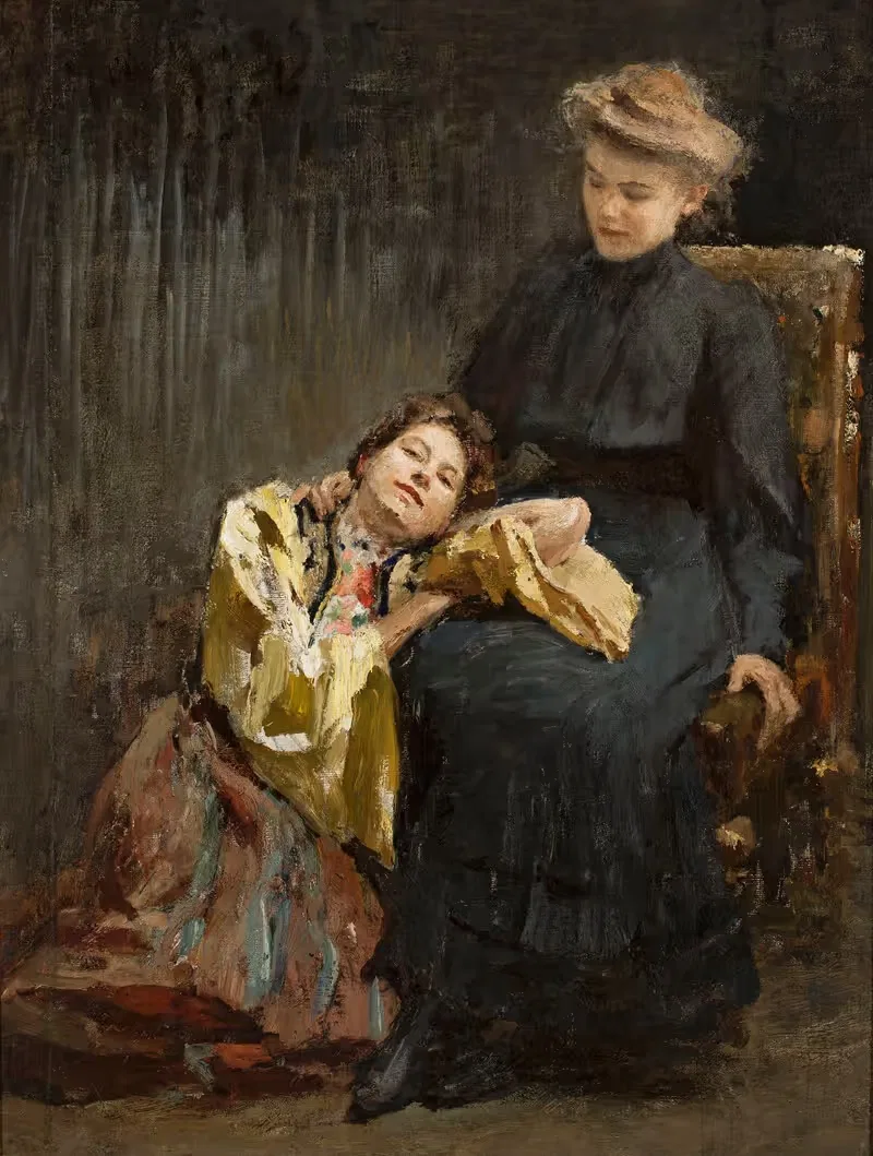 Две сестры by Ян Чянглиньский, 1906 — digital art print download