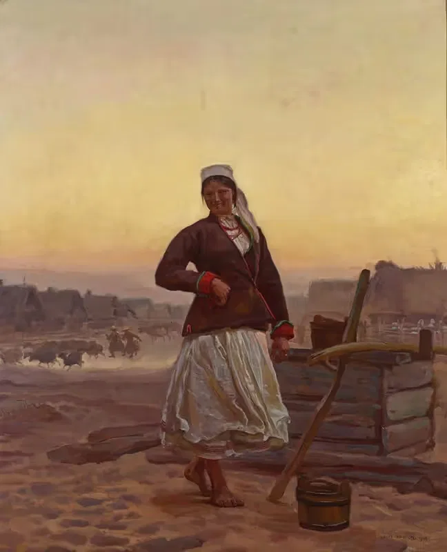 Вечер в Полесье by Йозеф Хелмоньский, 1909 — digital art print download
