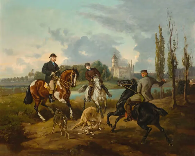 Hunting scene in Radziejowice — Juliusz Kossak