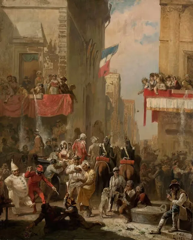 Карнавалы на Корсо в Риме by Кароль Миллер, 1869 — digital art print download