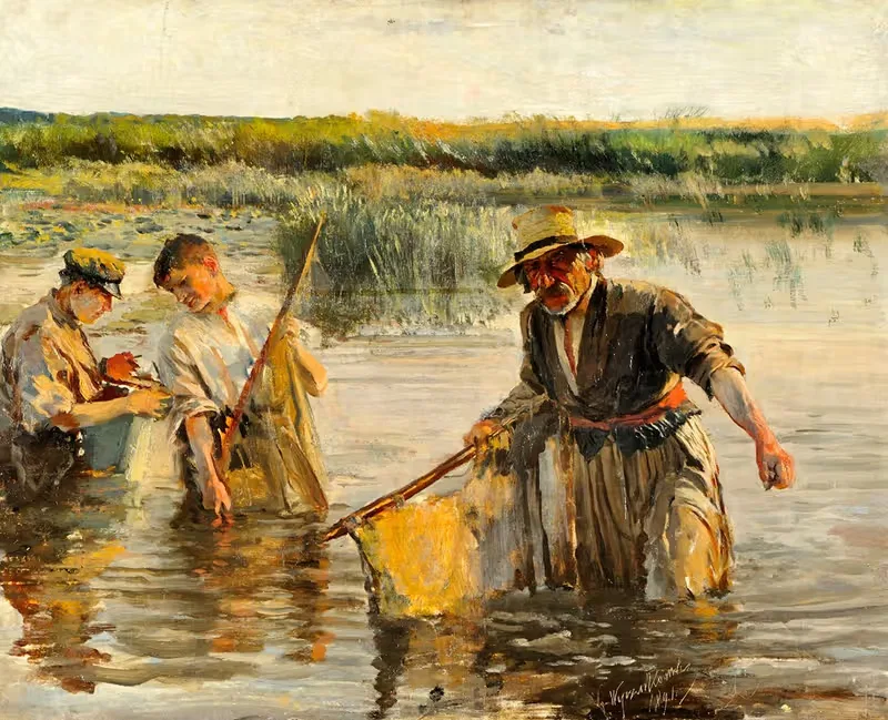 Рыбаки by Леон Вычулковский, 1891 — digital art print download