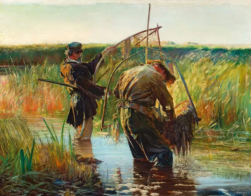 Рыбаки by Леон Вычулковский, 1891 — digital art print download