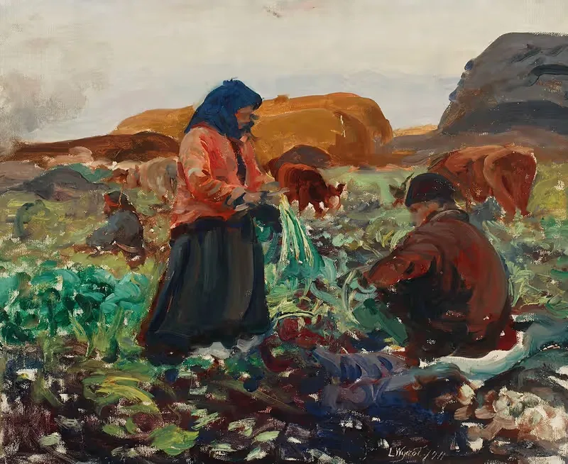 Уборка свеклы II by Леон Вычулковский, 1911 — digital art print download