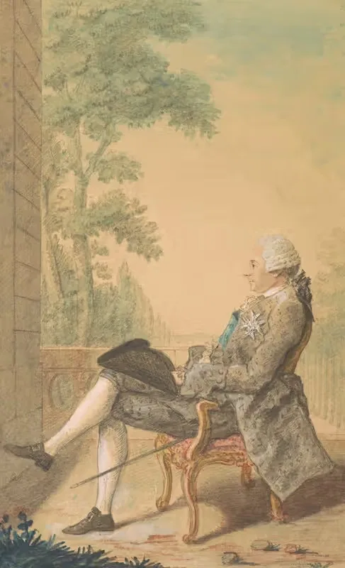Seated Man with a Sword, and a Hat on his Knee — Louis Carrogis Carmontelle