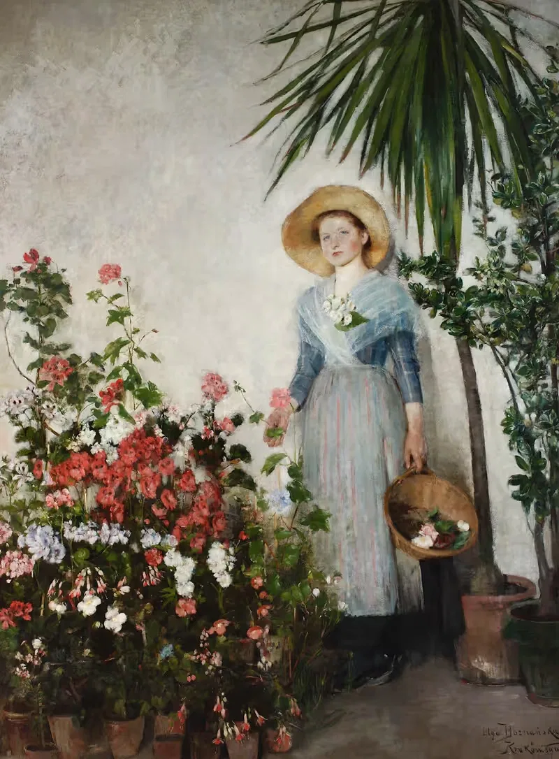 В оранжерее by Ольга Бознянская, 1890 — digital art print download