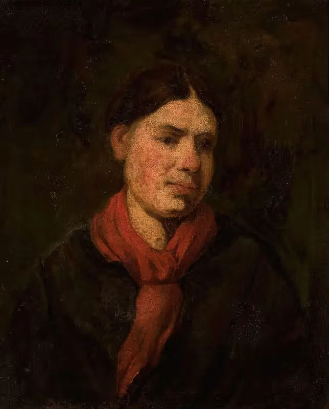 Girl in a red scarf — Piotr Michałowski