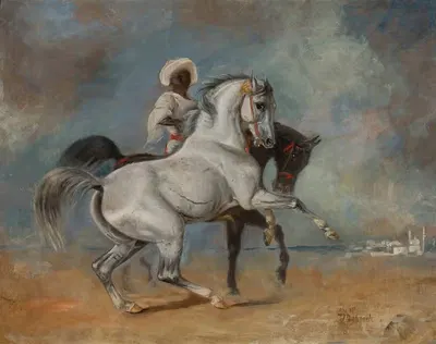 Чернокожий человек с лошадьми by Вацлав Павлишак — digital art print download