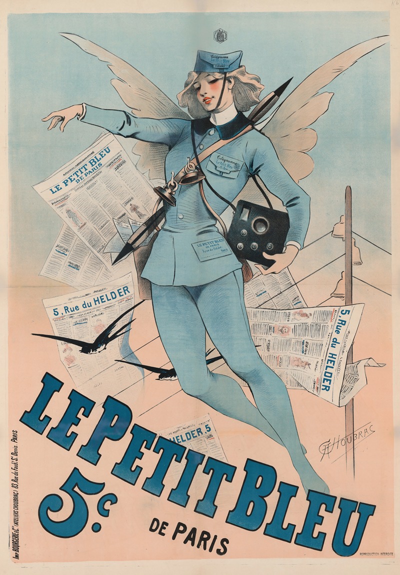 Le petit bleu de Paris, 5c. by Альфред Шубрак, 1898 — digital art print download