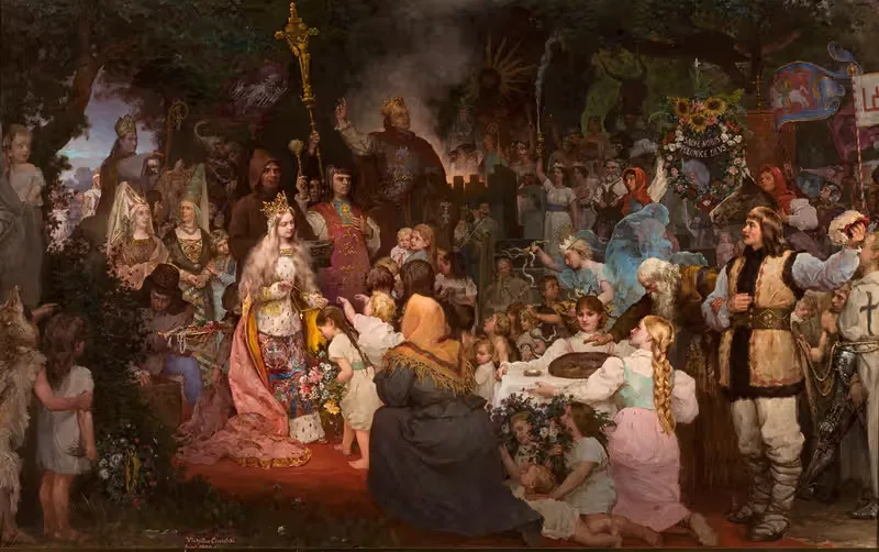 Крещение Литвы by Владислав Чесельский, 1900 — digital art print download