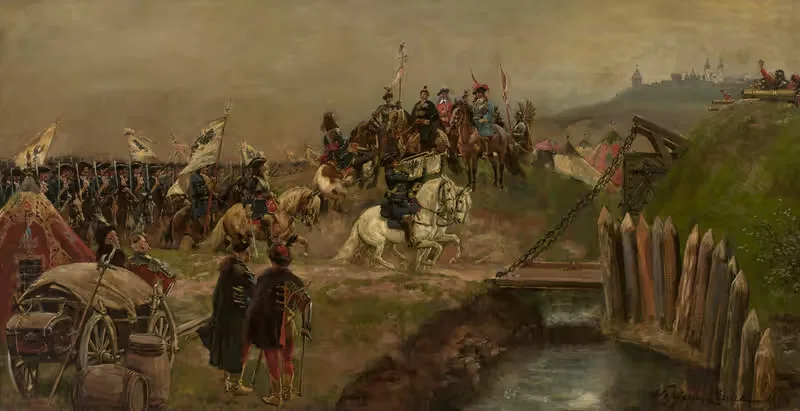 Parade of the Austrian troops before King Jan Sobieski — Wojciech Kossak
