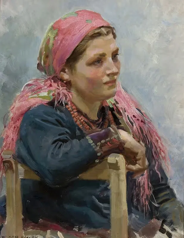 Study of a girl -Aniela Franczak — Wojciech Kossak