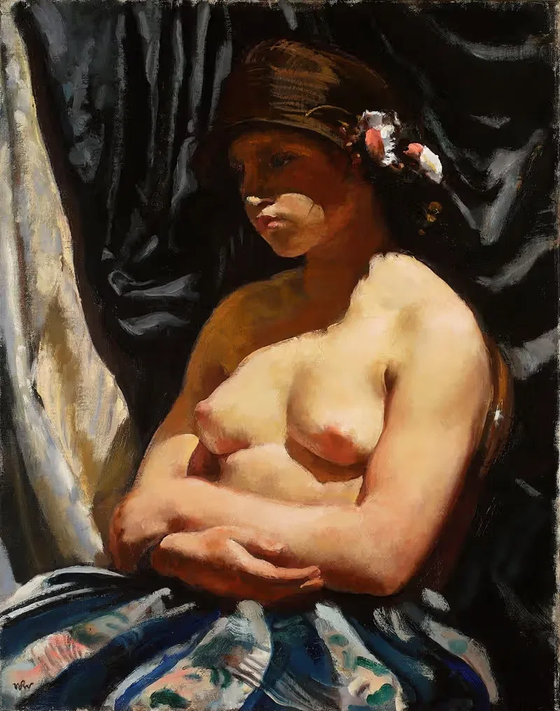 Женщина в полунюде by Войцех Вейс, 1923 — digital art print download