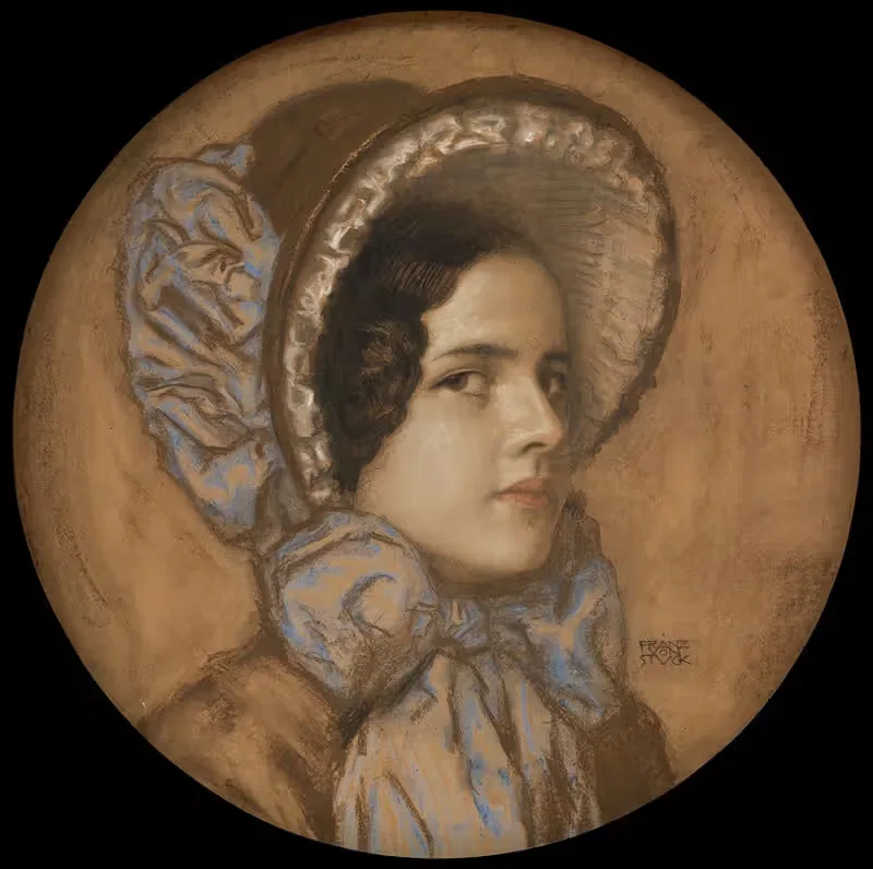 Дочь Мария в кружевной шляпе by Франц фон Стук, 1908 — digital art print download