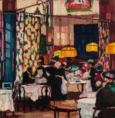 In der Teestube by Josse Goossens, 1911 — digital art print download