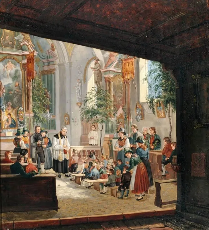 Воскресная школа by Людвиг фон Пассауэр, 1835 — digital art print download
