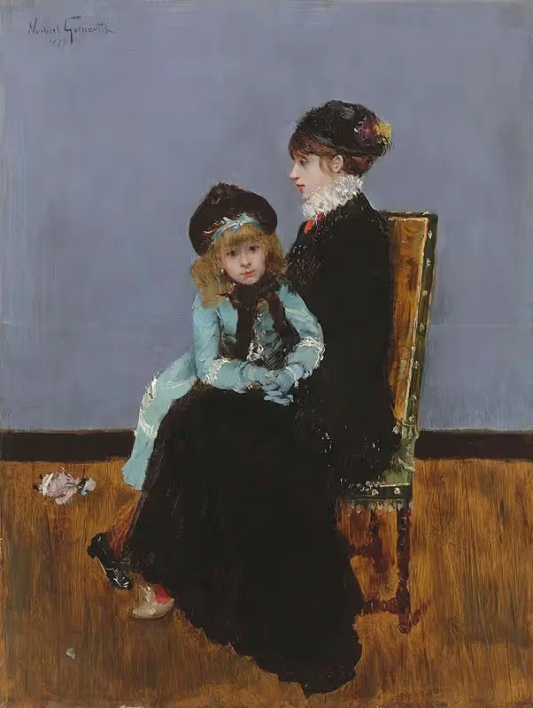 Элегантность; Мать и дочь by Норберт Генеют, 1879 — digital art print download