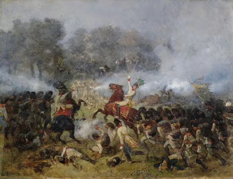 Infanteriegefecht im Pulverdampf by Reinhold Braun — digital art print download