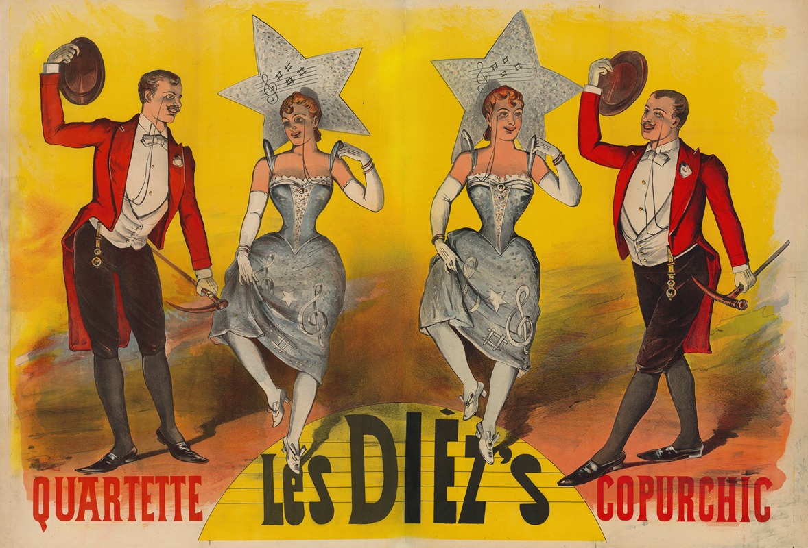 Les Diez's, quartett copurchic by Аноним, 1890 — digital art print download