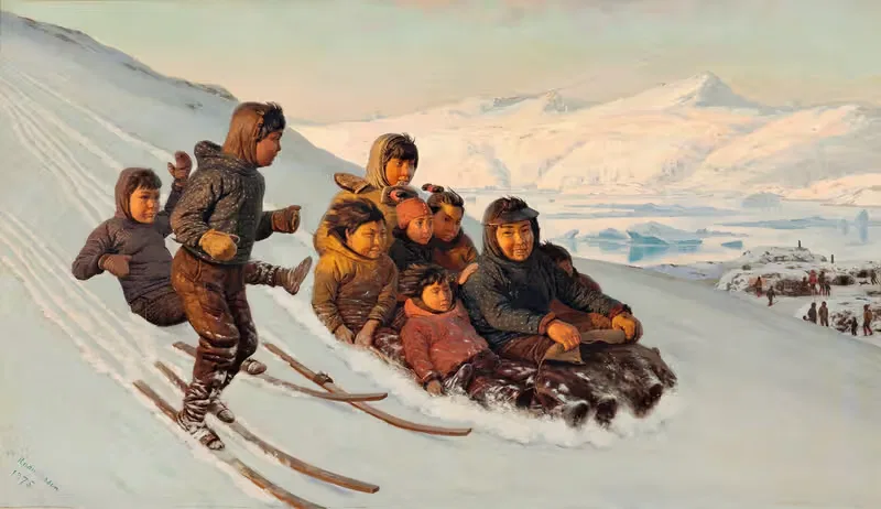 Зима в Гренландии by Карл Расмуссен, 1875 — digital art print download