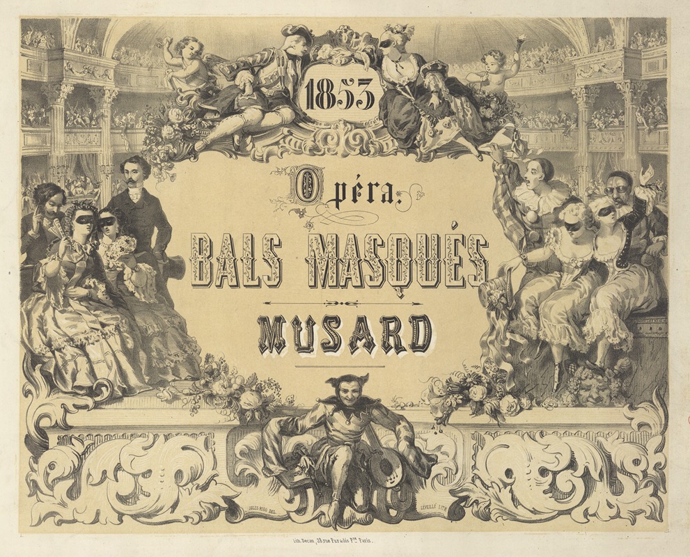1853. Opéra. Bals masqués. Musard by J.B. Léveillé, 1852 — digital art print download