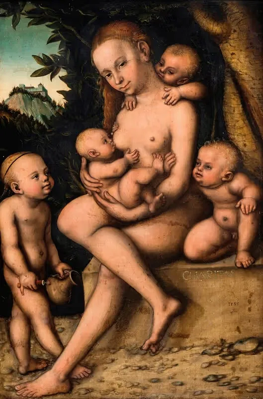 Caritas by Lucas Cranach the Elder, 1535 — digital art print download