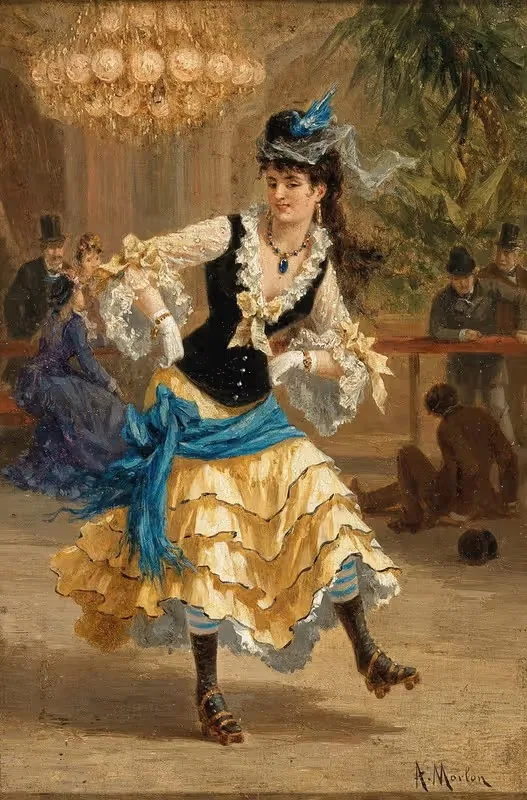 Junge Pariserin auf der Rollschuhbahn by Paul Émile Antony Morlon — digital art print download