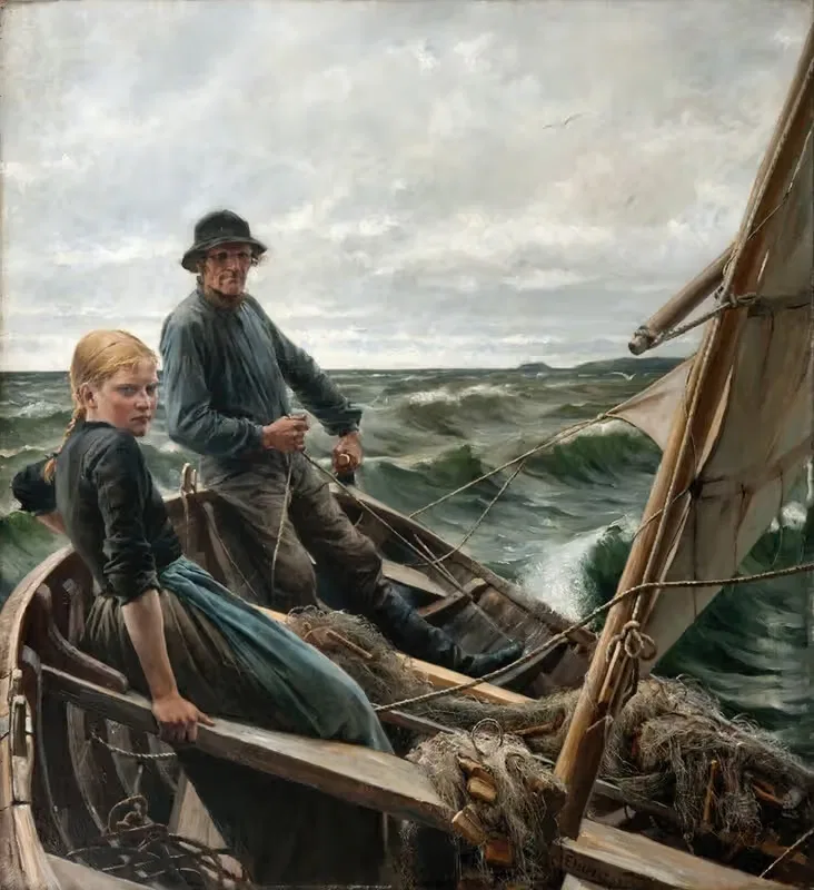 At Sea by Albert Edelfelt, 1883 — digital art print download