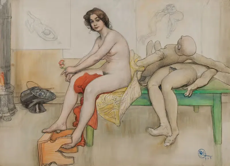 Модель и манекены by Карл Ларссон, 1906 — digital art print download