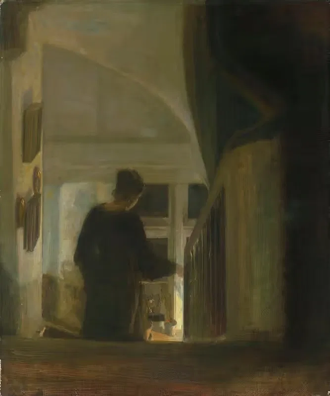 A Woman Descending a Staircase — Carl Holsøe