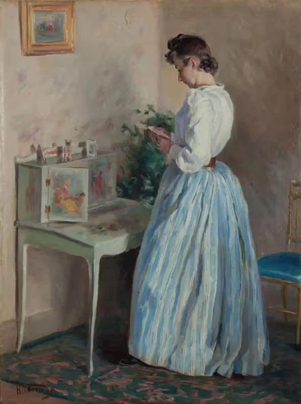 Lady reading a Letter by Herman Norrman, 1892 — digital art print download