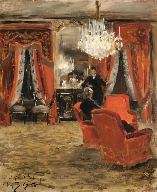 Interior from the Fürstenberg´s Home by Electric Light — Hugo Birger