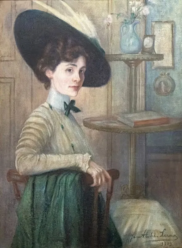 Автопортрет с зеленой шляпой by Жан Атше, 1909 — digital art print download