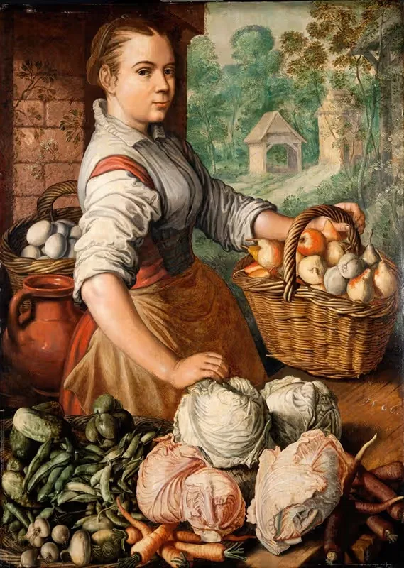 Девушка с овощами by Иоахим Бёйкелар, 1566 — digital art print download